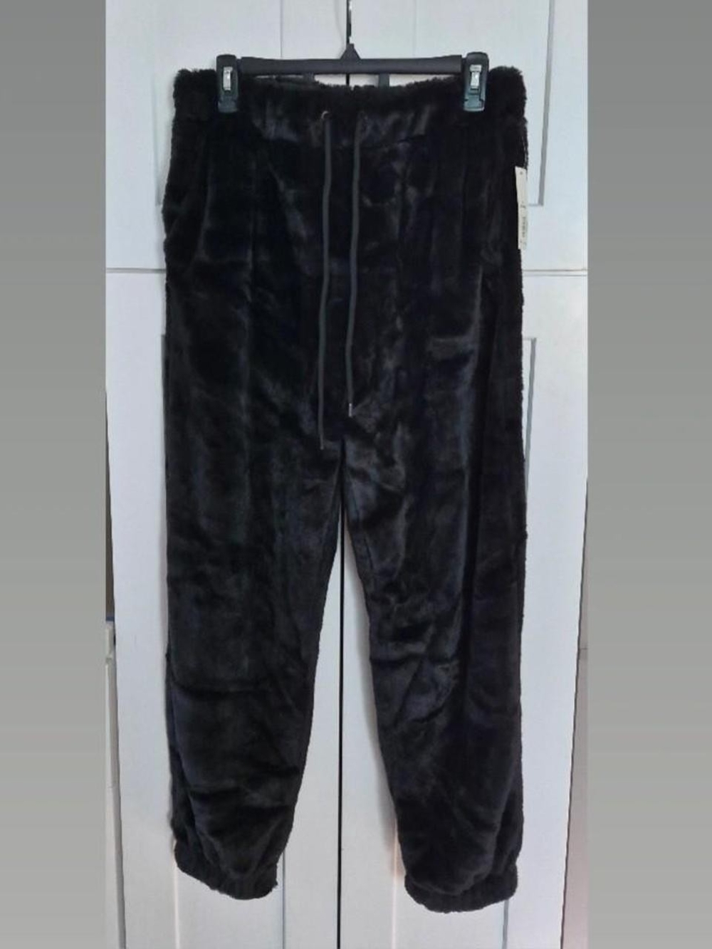 Men's Plush Fleece Jogger Pants - Black